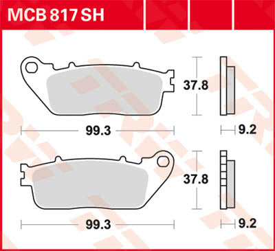 TRW спирачна подложка TRW MCB817SH MCB817SH