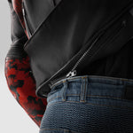 Rebelhorn Mc-Leather Jacket Veloce Black /Camo Red