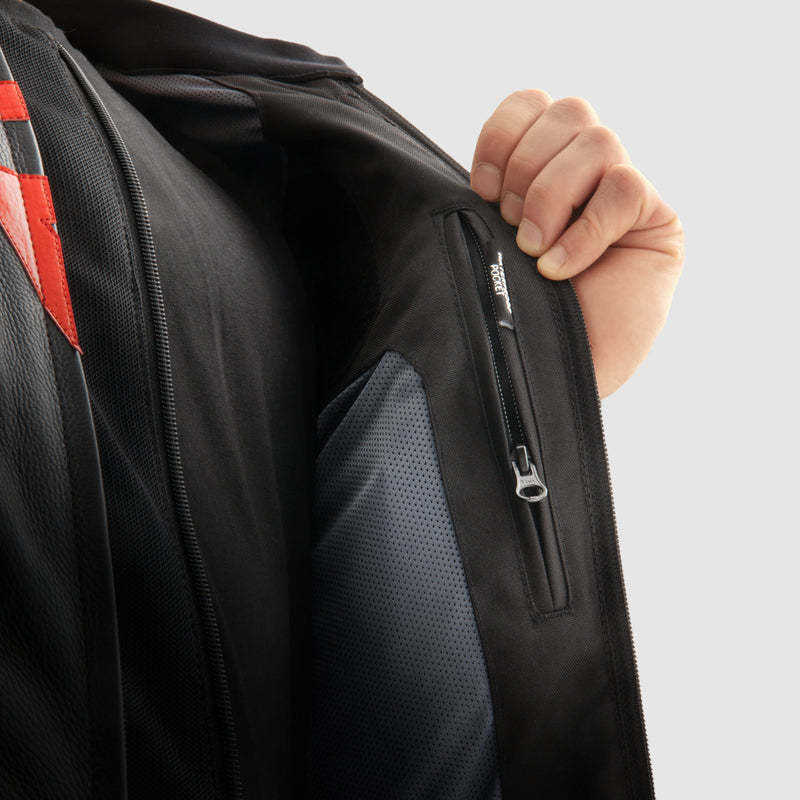 Rebelhorn Mc-Leather Jacket Veloce Black /Camo Red