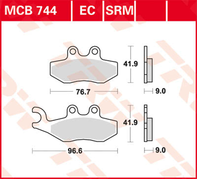 TRW спирачна подложка Sinter Scooter 125+ MCB744SRM