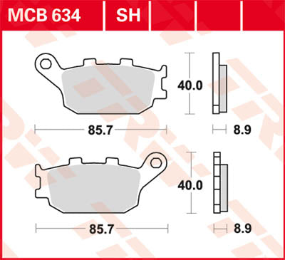 TRW спирачна подложка TRW MCB634 MCB634