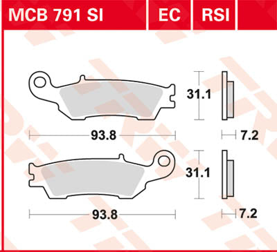 TRW спирачна подложка TRW MCB791SI MCB791SI