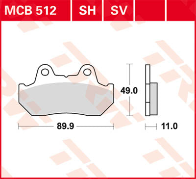 TRW спирачна подложка TRW MCB512 MCB512