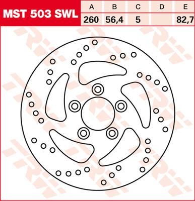 TRW заден спирачен диск XL помита ляв MST503SWL