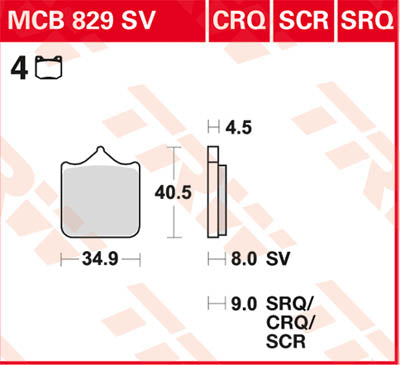TRW спирачна подложка TRW MCB829CRQ MCB829CRQ