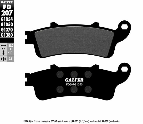 Galfer Brake Pad Semi Metal Scooter FD207G1050