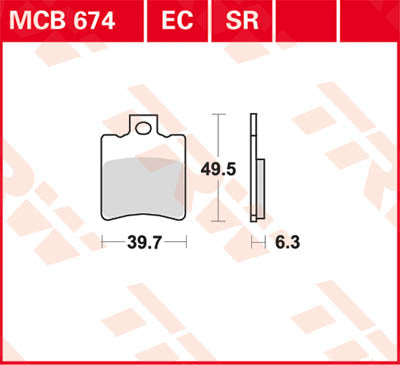 TRW спирачна подложка TRW MCB674 MCB674