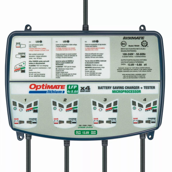Tecmate Chrg Opt Lith 0.8A-4Bank TM484
