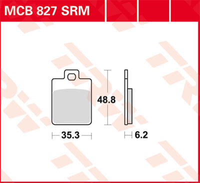 TRW спирачна подложка Sinter Scooter 125+ MCB827SRM