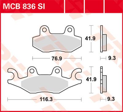TRW спирачна подложка Sinter Offroad MCB836SI