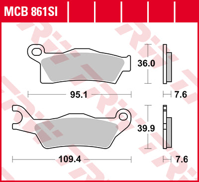 TRW спирачна подложка Sinter Offroad MCB861SI