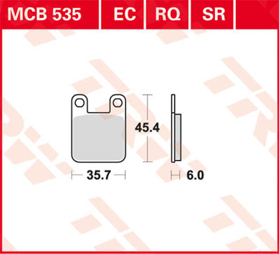 TRW спирачна подложка TRW MCB535RQ MCB535RQ