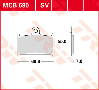 TRW спирачна подложка TRW MCB690SV MCB690SV
