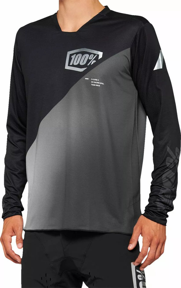100% MTB Jrsy LS RCORE-X BK/GY L 40000-00002