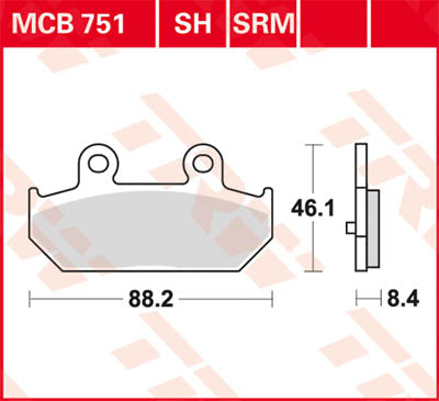 TRW спирачна подложка Sinter Scooter 125+ MCB751SRM