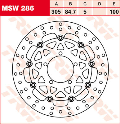 TRW спирачен ротор плаващ кръг L/R MSW286