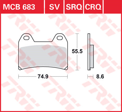 TRW спирачна подложка TRW MCB683 MCB683