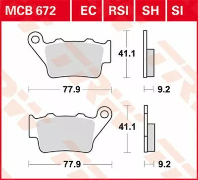 TRW спирачна подложка TRW MCB672SH MCB672SH