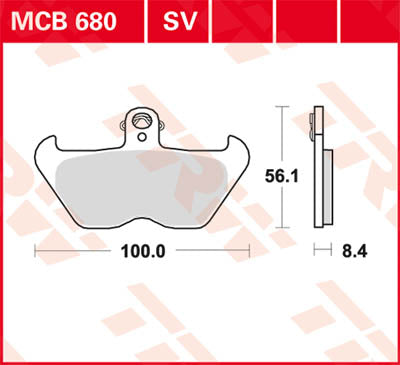TRW спирачна подложка TRW MCB680SV MCB680SV
