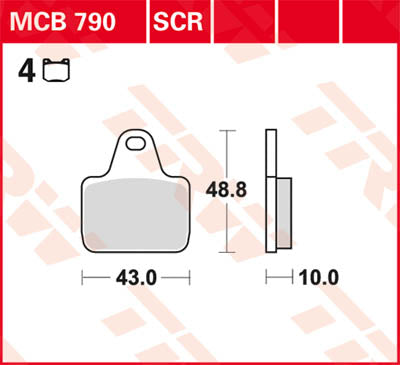 TRW спирачна подложка Sinter Race lon mcb790scr