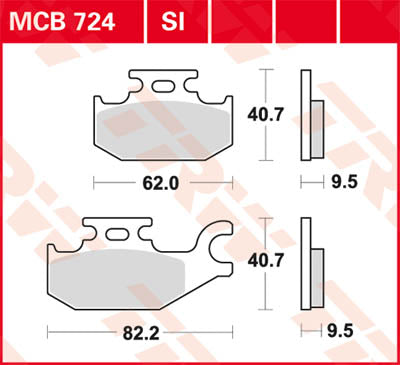 TRW спирачна подложка TRW MCB724SI MCB724SI