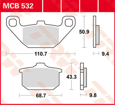 TRW спирачна подложка TRW MCB532 MCB532