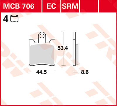 TRW спирачна подложка TRW MCB706 MCB706