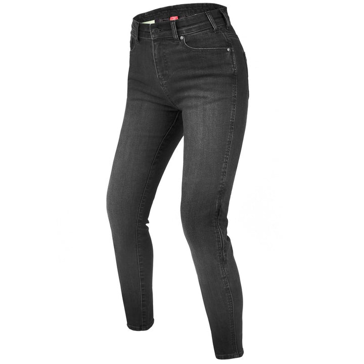 Rebelhorn Dam Kevlar Mc-Jeans Classic III Washed Svart i slim fit-design med förstärkningar för motorcykelåkning. Svarta jeans med modern tvätt och hög komfort.
