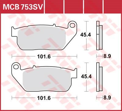 TRW спирачна подложка TRW MCB753SV MCB753SV