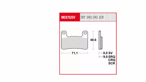 TRW спирачна подложка TRW MCB752TRQ