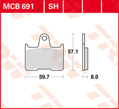 TRW спирачна подложка TRW MCB691SH MCB691SH