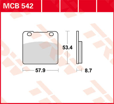 TRW спирачна подложка TRW MCB542 MCB542