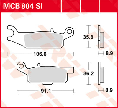 TRW спирачна подложка TRW MCB804SI MCB804SI