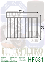 HIFLOFILTRO Oil Filter - HF531 HF531