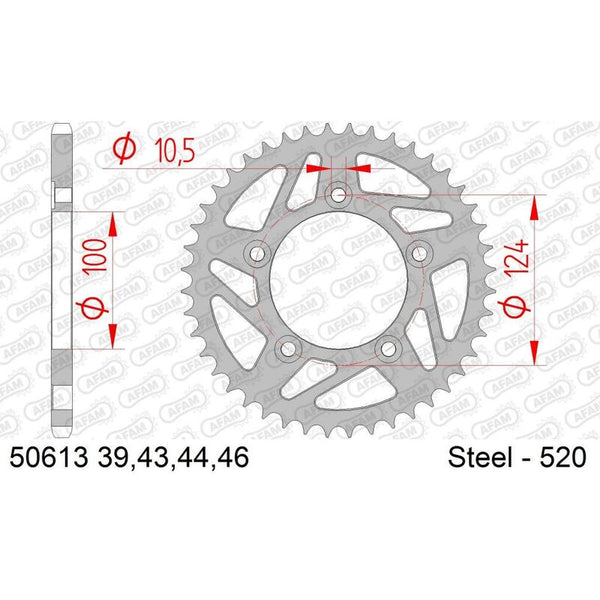 AFAM STEEL STANDARD REAR SPROPET 50613 - 520 50613-46