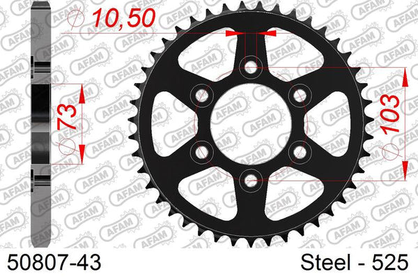 AFAM STEEL STANDARD REAR SPROPET 50807 - 525 50807-43