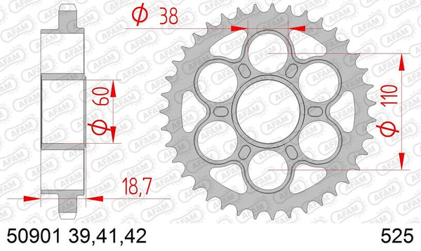 AFAM STEEL STANDARD REAR SPROPET 50901 - 525 50901-39
