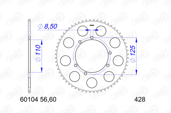 AFAM алуминиев заден говори 60104 - 428 60104-60