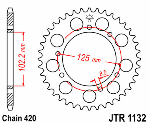 Стоманен заден плотове на JT Sprock 1132 - 420 JTR1132.59