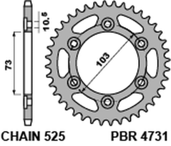 PBR стандарт C45 Steel заден спойт 4731 - 525 4731 42 C45