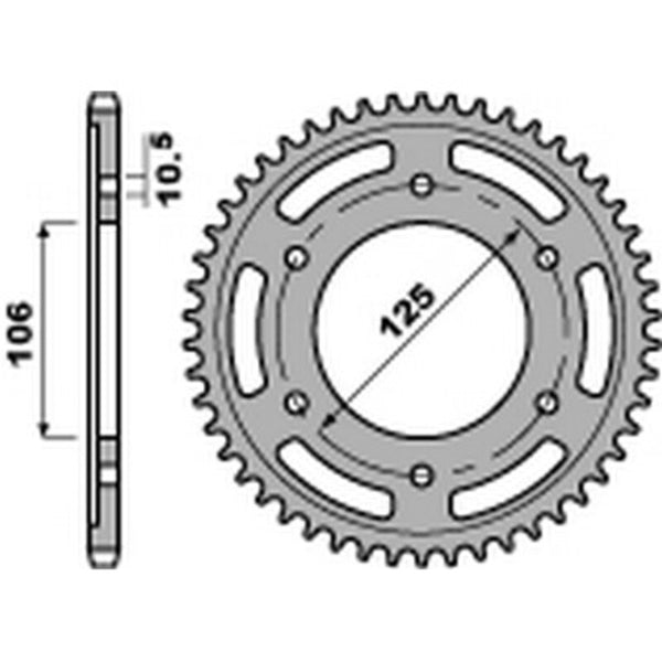 PBR Standard C45 Steel заден спойт 4529 - 525 4529 50 C45