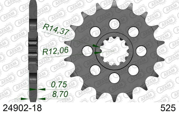 Afam Steel Standard Front Spook 24902 - 525 24902-18