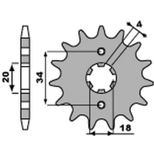 PBR Steel Standard Front Sprock 2037 - 428 2037 17 18NC