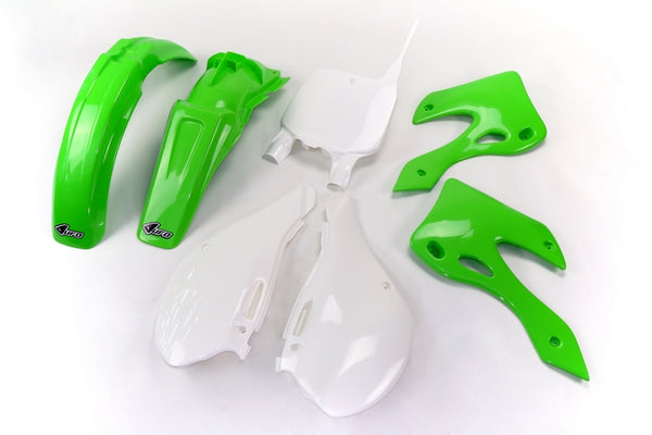 НЛО пластмасов комплект OEM цвят зелен/бял Kawasaki KX125/250 Kakit200@999