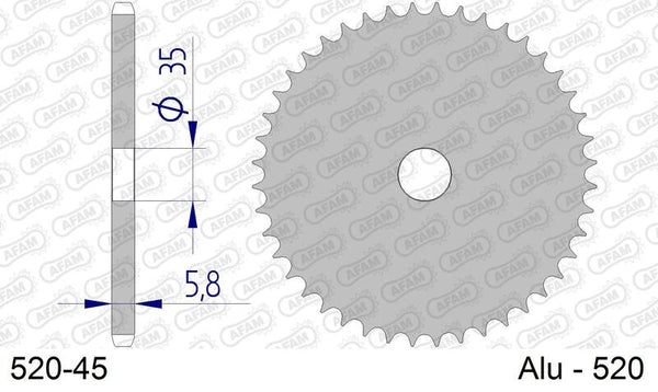AFAM алуминиев ултра леки твърд анодизиран задно зъбно колело 17404-520 520-45