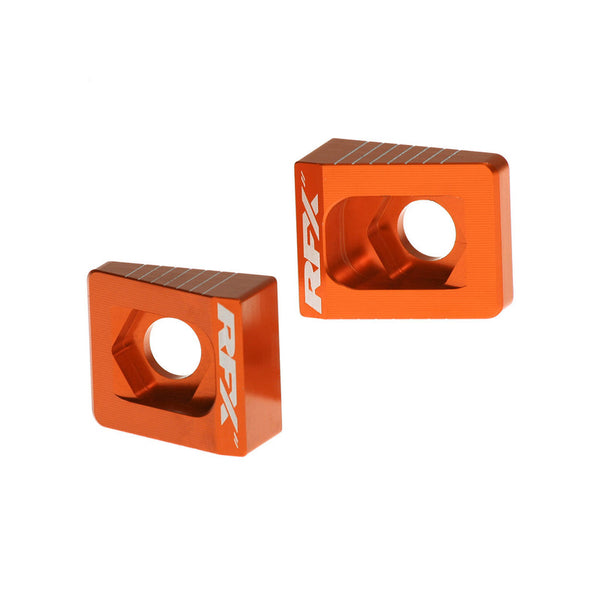 RFX PRO Rear Axle Adjusters Blocks (Orange) - KTM 65 FXAB5010099or