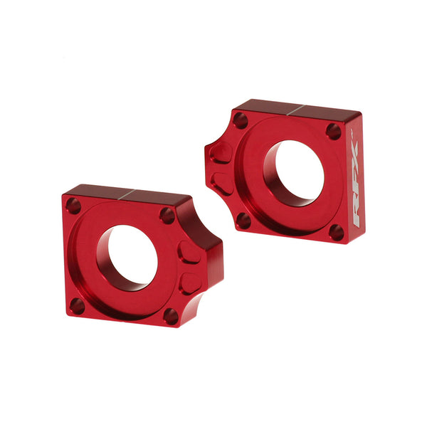 RFX PRO Rear Axle Adjusters Blocks (Red) - Honda CRF150 FXAB1030099RD