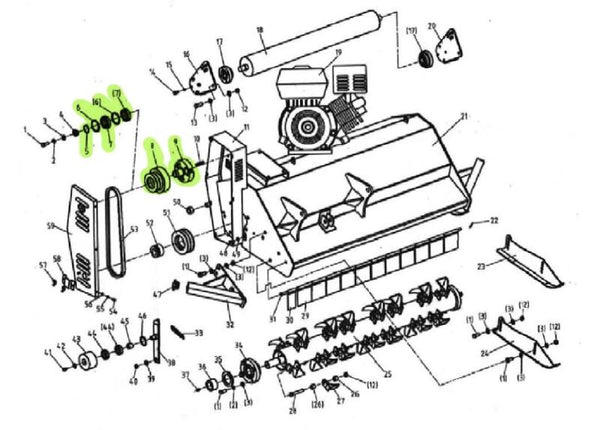 Art Spare Part Flail Mower SLH120 - Съединител Пълна - Експлодирани изгледи №5 /6/7/8/9 MFP120.00.017