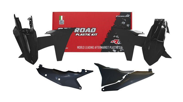 Racetech Plastic Kit with left air cans panel-Black R-Kitktm-NR-0-524