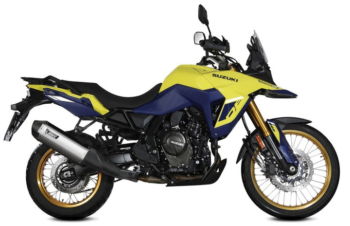 Sidovy av Suzuki motorcykel utrustad med MIVV Speed Edge Silencer S.061.LRX, perfekt för reservdelar inom fordonstillbehör.